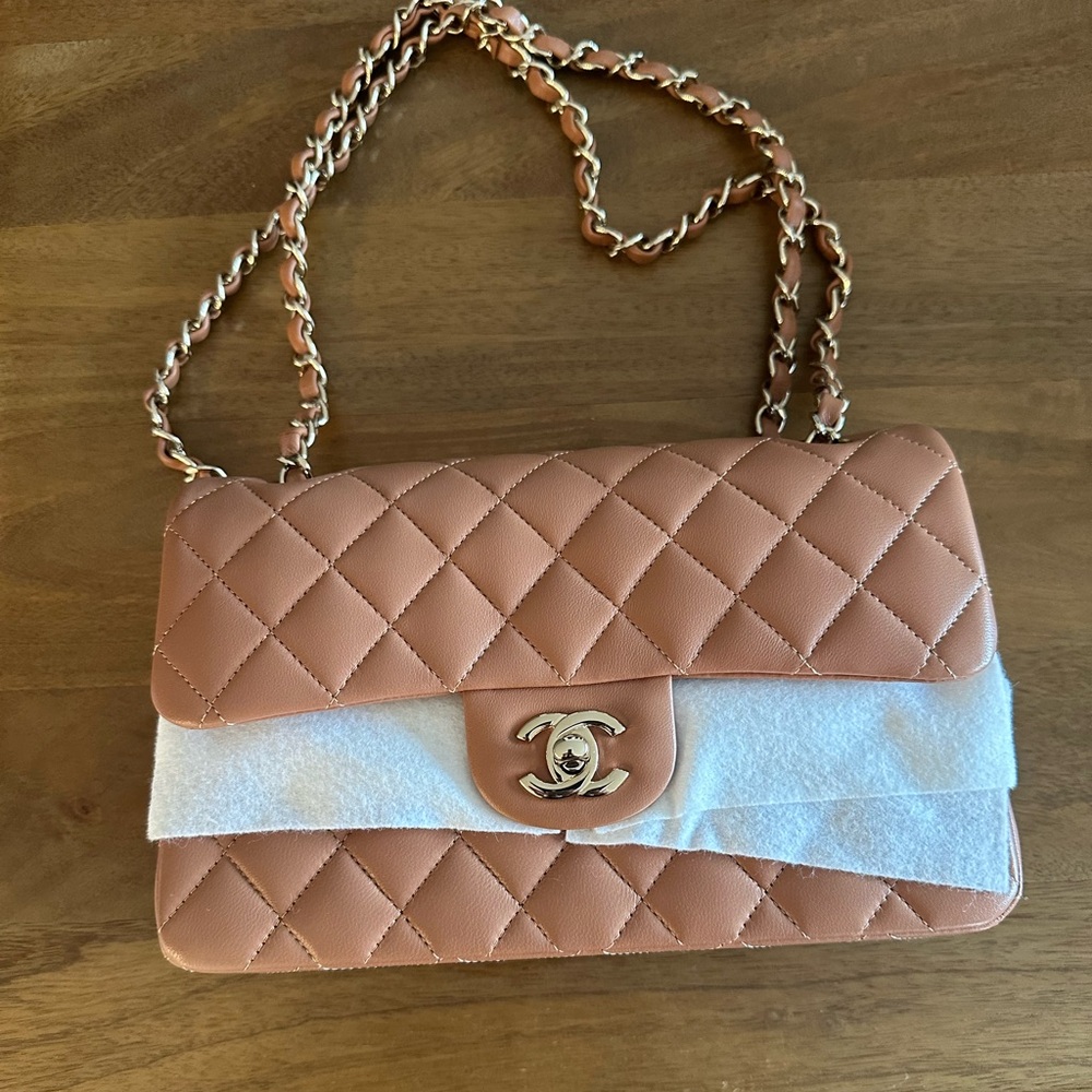 NWT Small Chanel Lambskin Caramel Classic Flap